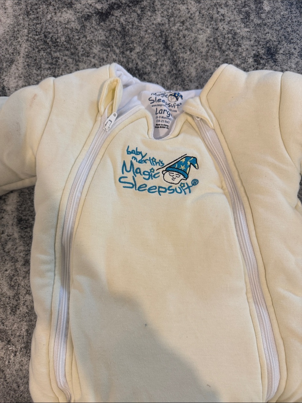 Baby Merlin's Magic Sleepsuit Padded Sleep Sack in Cream - Picture 3 of 5